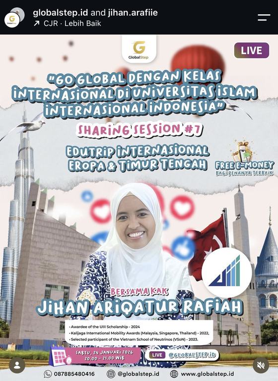 Sharing Session #7 GlobalStep - Jihan Ariqatur Rafiah (Universitas Islam Internasional Indonesia (UIII))