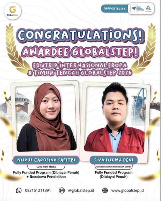 Awardee Fully Funded Edutrip Internasional Eropa & Timur Tengah Globalstep 2026