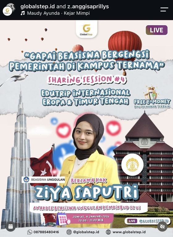 Sharing Session #4 GlobalStep - Ziya Saputri (Universitas Indonesia)